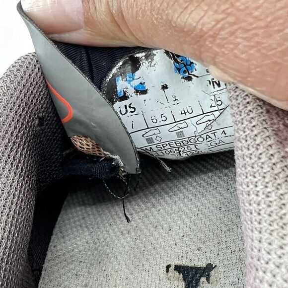 Hoka One One Speedgoat 4 Vibram Gray Black Men's Size 7  2E Trail Running Shoes - Picture 12 of 12